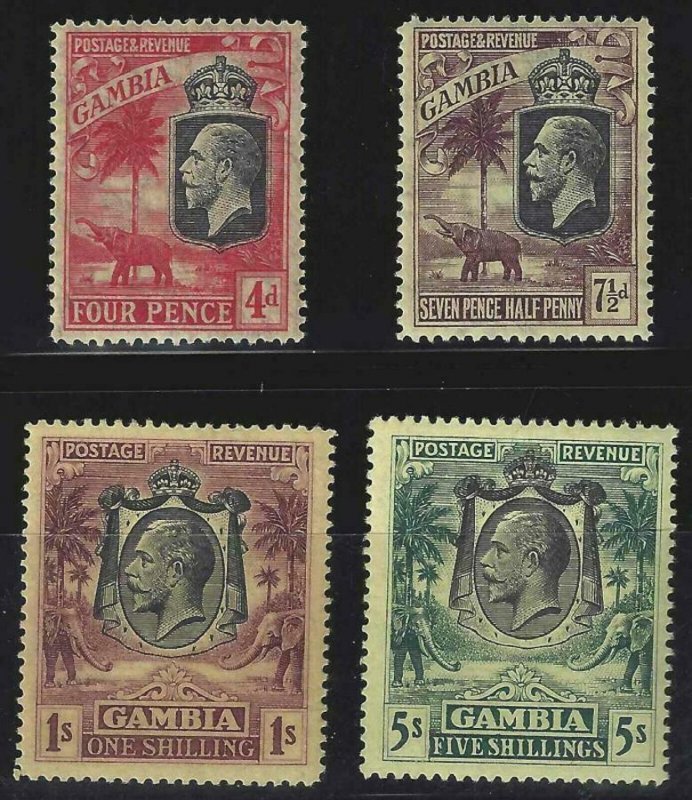 Gambia 1922 SC 121-124 MLH/MNH Set 