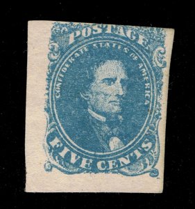 EXCELLENT GENUINE CSA SCOTT #4 F-VF MINT 1862 BLUE STONE-2 HOYER & LUDWIG