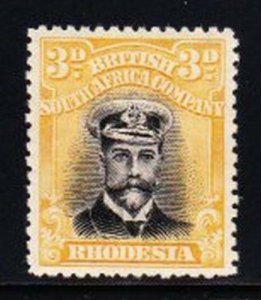 Album Treasures  Rhodesia Scott #  124  3p  George V  Mint Hinged