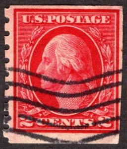 1912, US 2c, Washington, Used, Sc 413
