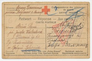 POW - Red Cross Reply card 1916 Red Cross