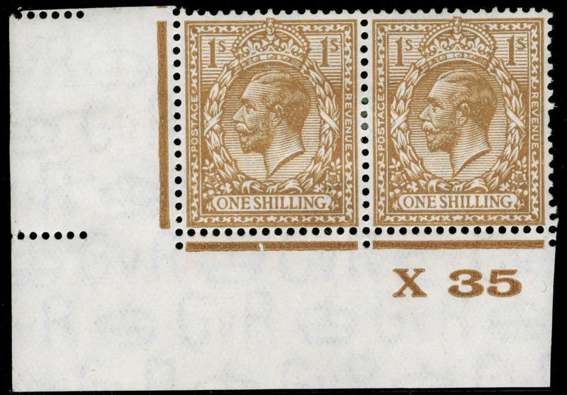 SG429 SPEC N45(1), 1s bistre-brown, M MINT. Cat £67+ CONTROL X35. CORNER PAIR.