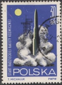 Poland 1292 (used cto) 30g launching of Russian rocket (1964)