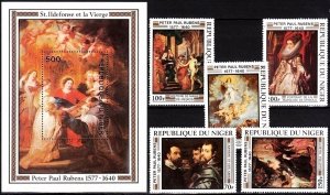 NIGER 1978 ART Paintings: Rubens - 400. Complete set and Souvenir Sheet, MNH