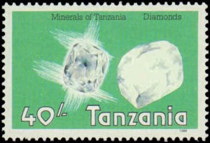 Tanzania #310-313, Complete Set(4), 1986, Minerals, Never Hinged