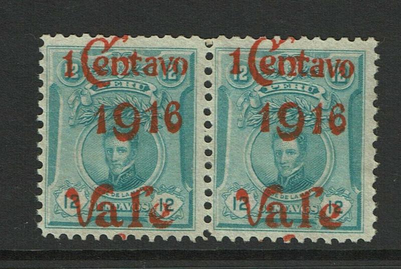 Peru SC# 196 Pair Mint No Gum / Shifted Overprints - S7221