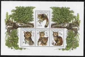 Slovakia 2003 WWF - Wild Cat perf sheetlet containing 4 v...