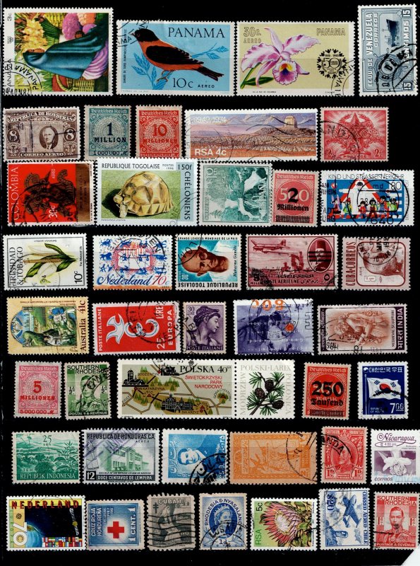 WORLDWIDE LOT OF 111 + DIFFERENT USED STAMPS