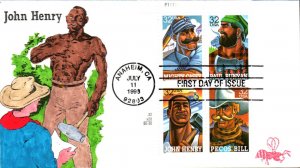 #3083-86 Folk Heroes B Line FDC