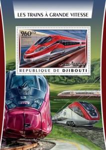 Djibouti Speed Trains TGV Railroads Transport MNH stamp set