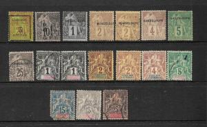 GUADELOUPE  1889-1900  VARIOUS PART SETS  M&U