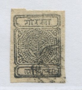 Nepal 1898 1/2 anna black used