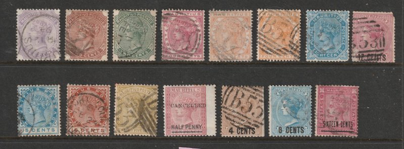 Mauritius a small lot of used QV