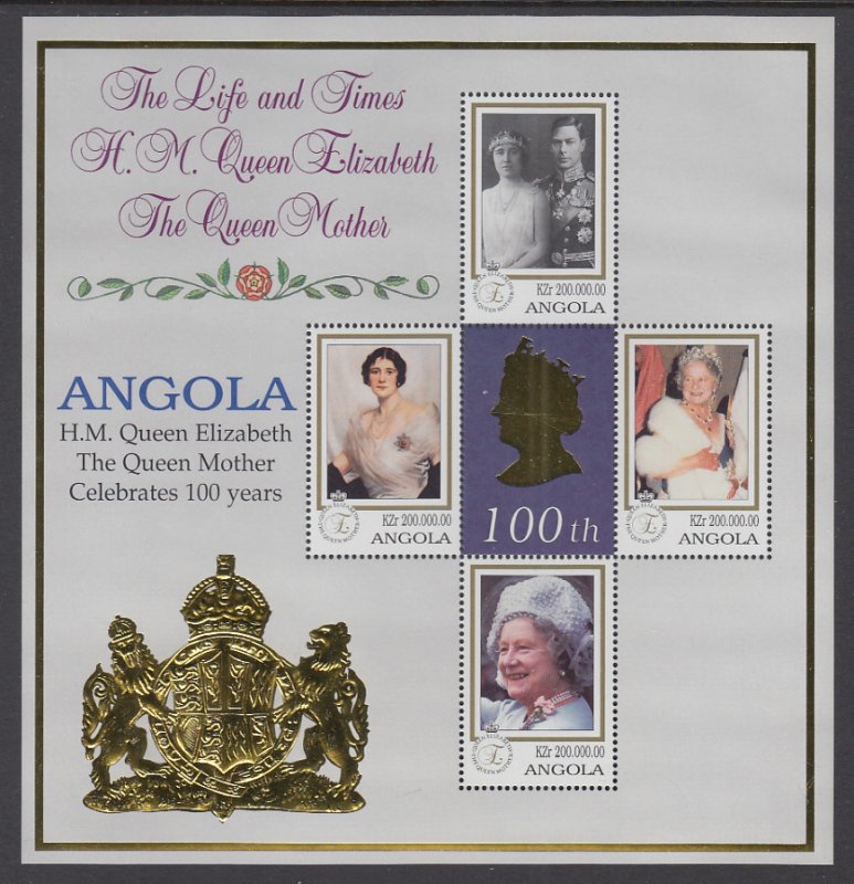 Angola 1086 Queen Mother Souvenir Sheet MNH VF