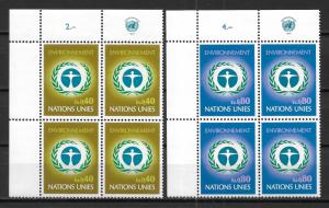 UN Geneva 25-26 Human Environment set MI Block of 4 MNH