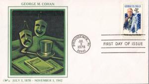 #1756 George M. Cohan Western Silk FDC