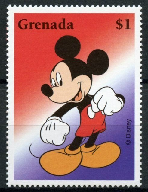 Disney Stamps Grenada 2002 MNH Mickey Mouse Flags Cartoons Animation 1v Set