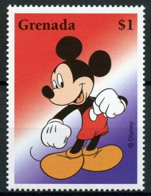 Disney Stamps Grenada 2002 MNH Mickey Mouse Flags Cartoons Animation 1v Set 