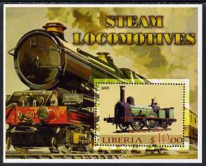 Liberia 2005 Steam Locomotives #02 perf m/sheet unmounted...