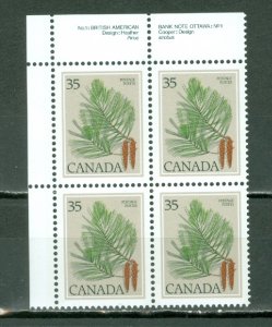 CANADA 1978 LEAF #721 UL PLATE CORNER BLK..  MNH...$3.75