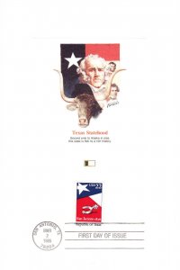 Fleetwood FDC Proof Card #2204 Texas Republic Independence Sesqicentennial 1986