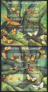 Saint Vincent Stamp 2999-3000  - Moths of the World