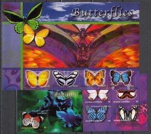 Antigua, Scott cat. 2711-2713. Butterflies on 3 issues.