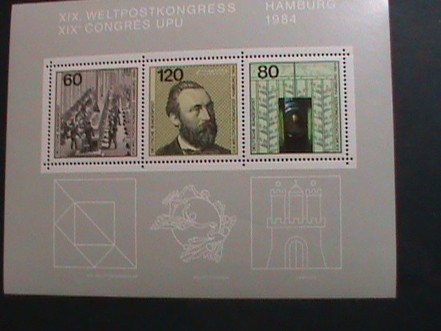 GERMANY- SC#1420-1984 19TH ANNIVERSARY OF UPU CONGRESS- MNH S/S SHEET VF