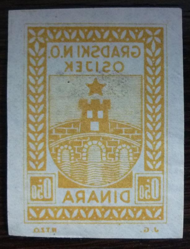 CROATIA IN YUGOSLAVIA - CITY OSIJEK - LOCAL REVENUE STAMP - PROOF! kroatien J19