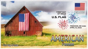 23-080, 2023, American Flag, First Day Cover, Digital Color Postmark, Freedom, B