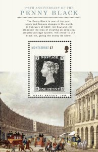 Montserrat - 2015 175th Anniversary of the Penny Black - Souvenir Sheet - MNH