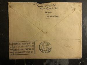 1929 Hanoi Vietnam First Flight Cover to Paris France Bellonte Costes 500 flown