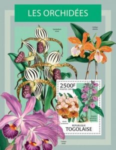 Togo - Orchids & Flowers - Souvenir Stamp Sheet - 20H-598