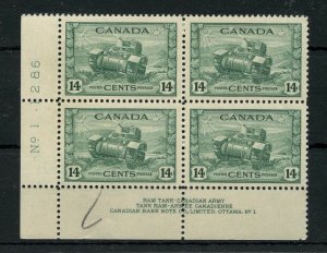 #259i HAIRLINES VARIETY pl blk VF MNH in margin only Cat $135 approx Canada mint 