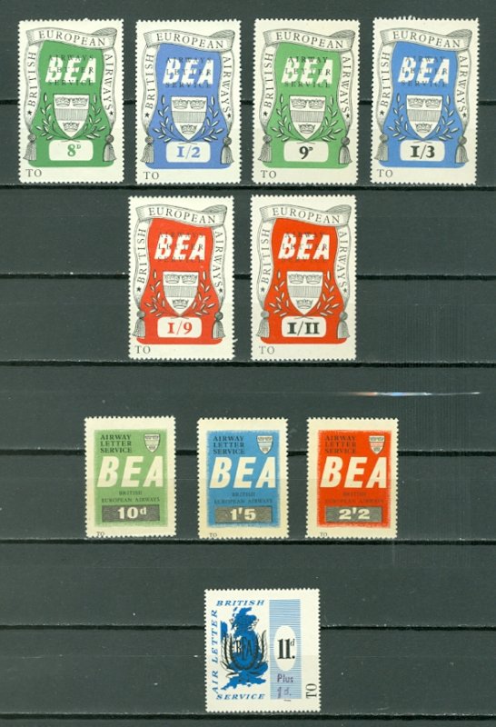 BRITISH EUROPEAN AIRWAYS LOT of 10 SCARCE VIGNETTES...MNH