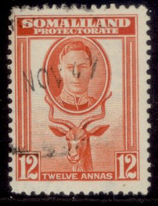 SOMALILAND PROTECTORATE GVI SG112, 12a red-orange, FINE USED.