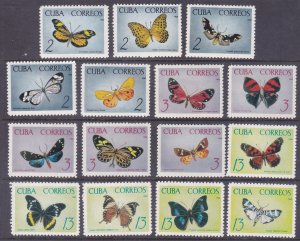 Cuba 996-1010 MNH 1965 Local Butterflies Complete 15 Stamp Set