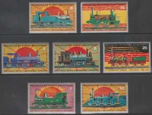 EQUATORIAL GUINEA - 1972 - Japanese Train Centenary - Perf 7v Set - MNH