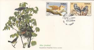 Rwanda 1985 FDC Scott #1226, #1227 Barn owl, White-faced owl Audubon Birds