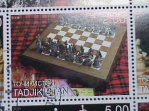 TAJIKISTAN STAMP-2000-WORLD FAMOUS CHESS CTO  FULL SHEET-VERY FINE