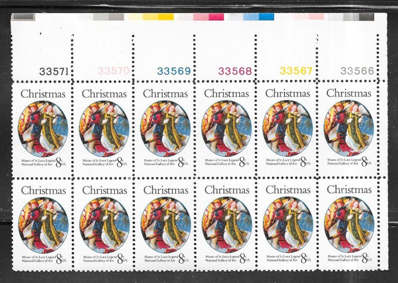 US#1471 8c -Christmas-1972,Plate Block (12)  (MNH) CV $1.75