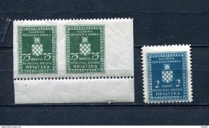 Croatia 1942-4 Kroatien Officials Errors MNH  14066