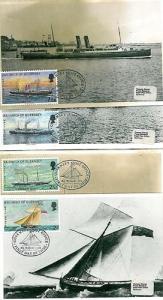 BOATS SHIPS:  GUERNSEY 1972 - SET OF 4  MAXIMUM CARDS 