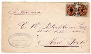 Danish West Indies Scott 22 and 28 on registered cover to the Loraen, Ohio, USA