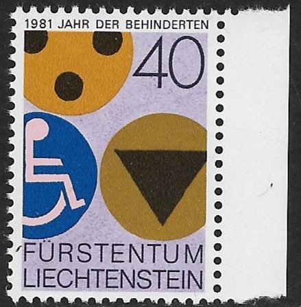 LIECHTENSTEIN 1981 YEAR OF THE DISABLED Issue Sc 712 MNH