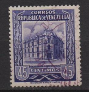 Venezuela 1955 - Scott 668 used - 45c post Office Caracas