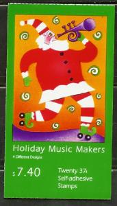BK296 F-VF MNH Holiday Music Makers Booklet