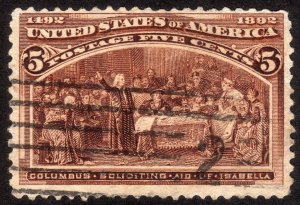 1893, US 5c, Columbian issue, Used, Sc 234