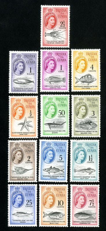 Tristan da Cunha Stamps # 28-41 VF Full set OG LH Scott Value $76.25