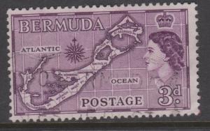 Bermuda 1953 3d Map of Bermuda Sc#148 Used